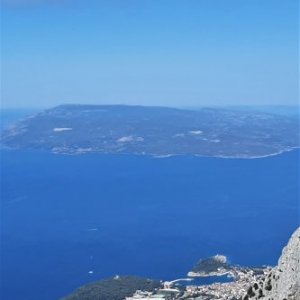 Blick vom Biokovogebirge auf Makarska