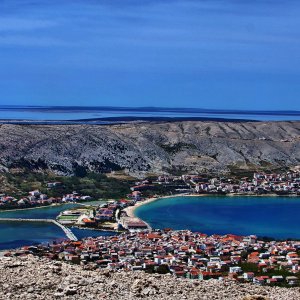 Kvarner: Otok PAG > Blick auf Stadt Pag