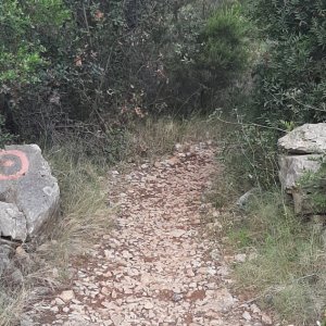 Weg zum Weißen Kreuz oberhalb von Stari Grad