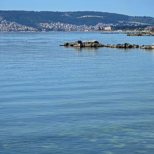 Kastela Strand Blick auf Ciovo