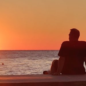 romantisch der Sonnenuntergang in Porec