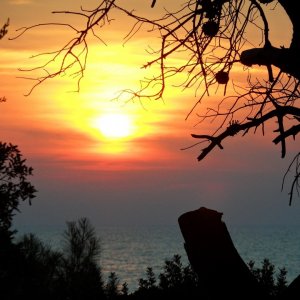 Sonnenuntergang beim Camping Stoja