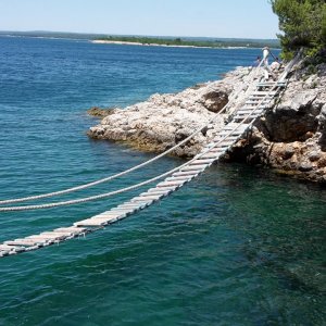 Istrien:FORT PUNTA CHRISTO > Hängebrücke