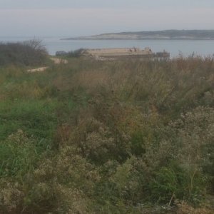 Blick auf Kaimauer von der neuen Straße