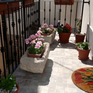 Kvarner: BASKA/Krk > kleiner Balkon mit Blumen