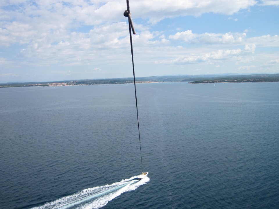 Istrien:Porec>Parasail aus der Vogelperspektive