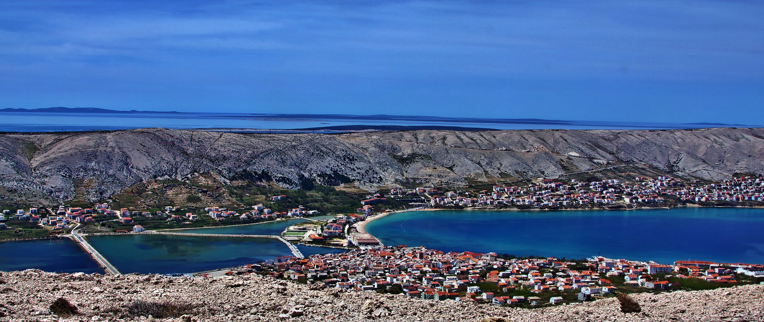 Kvarner: Otok PAG > Blick auf Stadt Pag
