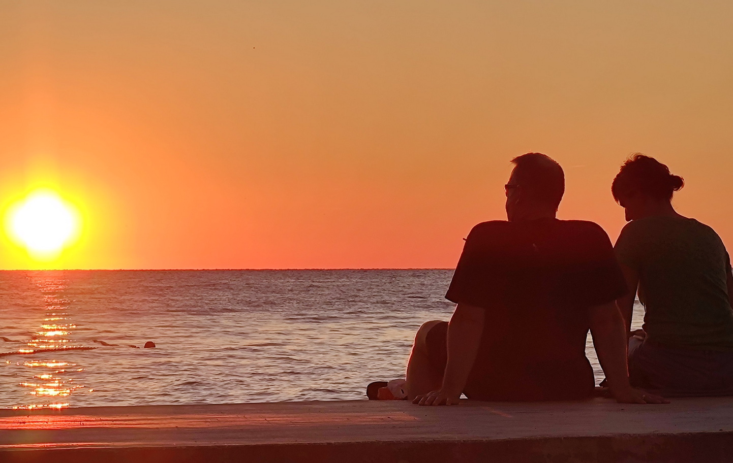 romantisch der Sonnenuntergang in Porec