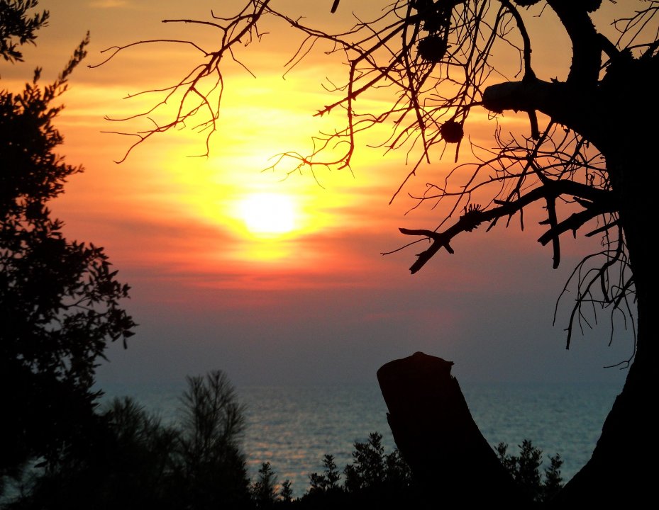 Sonnenuntergang beim Camping Stoja